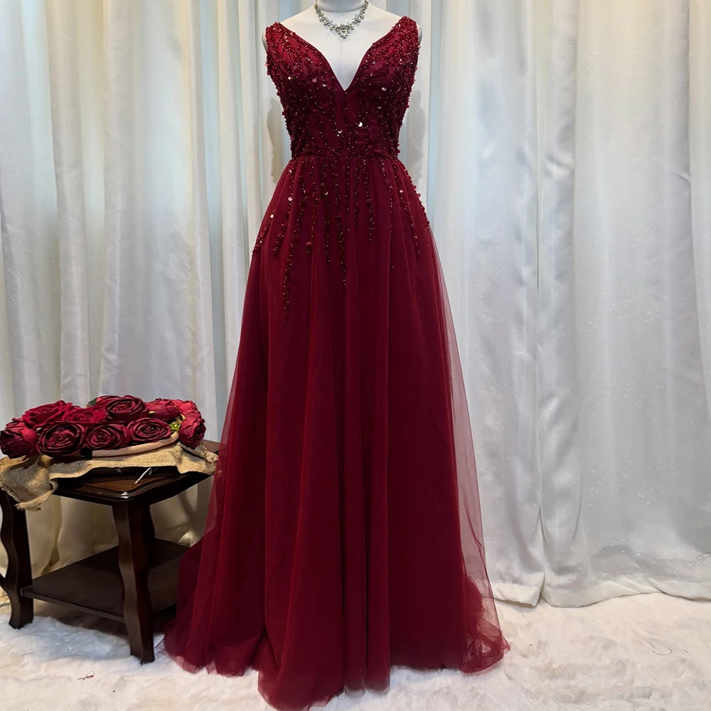 

Вечерние платья трапециевидной формы по индивидуальному заказу, длиной до пола, с v-образным вырезом, без рукавов, платье для выпускного вечера, модное простое драпированное вечернее платье с блестками и бисером