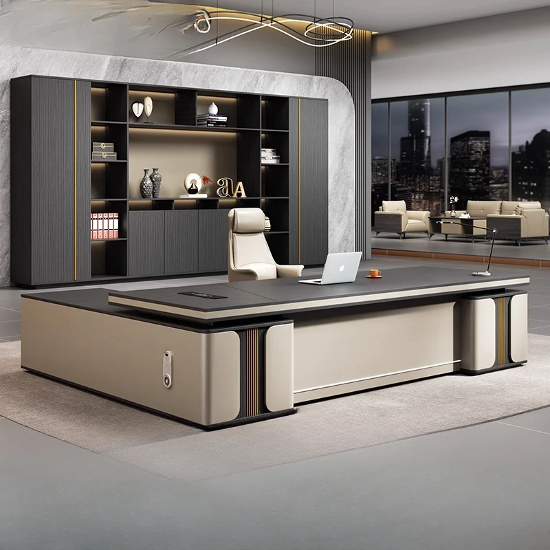 

L Shape Luxury Executive Desk Manager Designer Computer Bureaux Office Desks Writing Bedroom Scrivania Ufficio Office Furniture