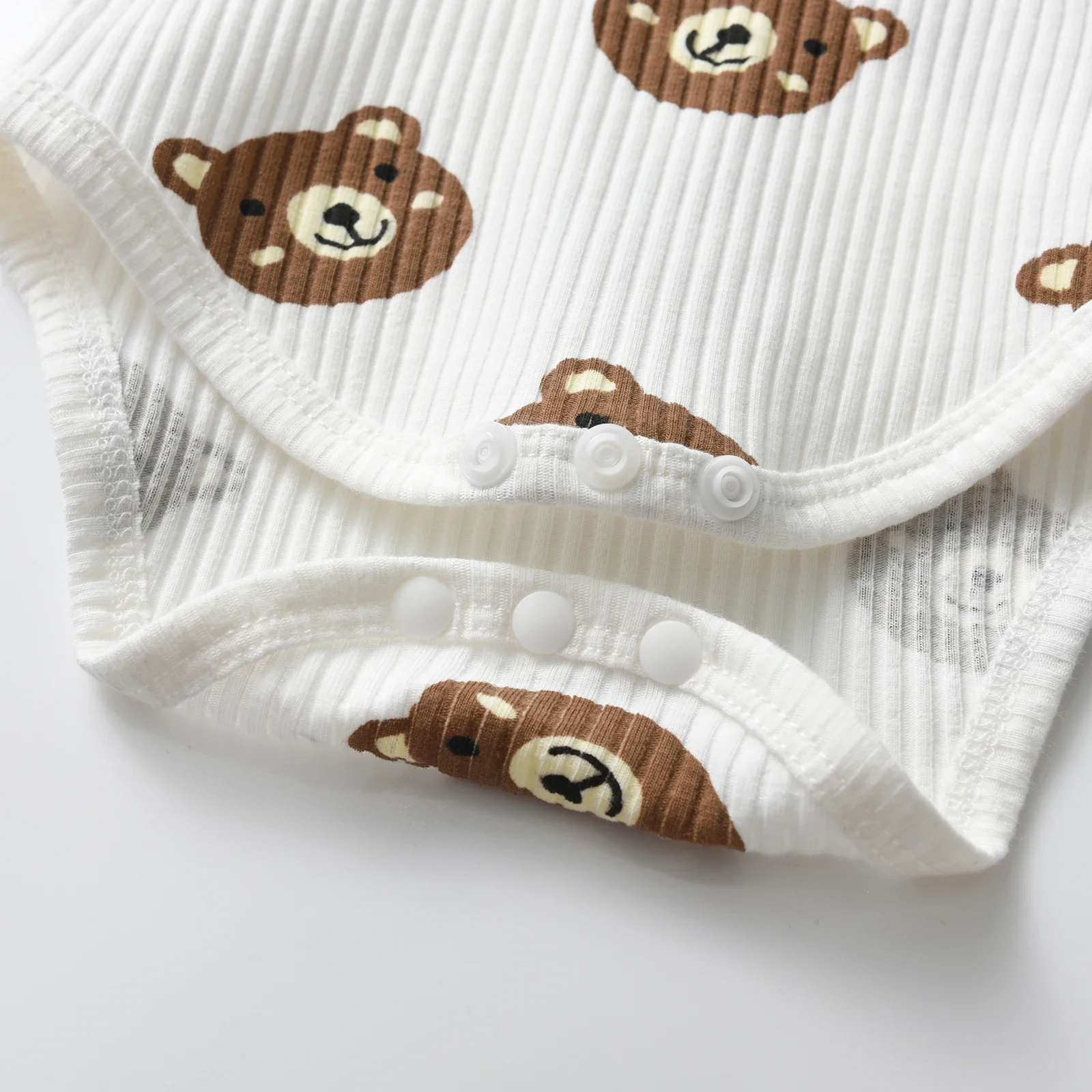 Casual Newborn infant Baby Boy Bear Printed Clothes Set Knitted Long Sleeve Bodysuit Top and Pants Spring Autumn Outfit for Boys