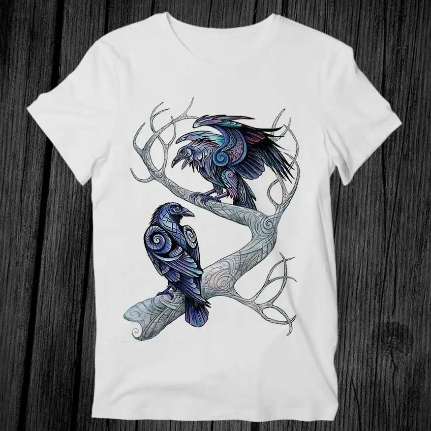 Hugin and Munin Ravens Norse Mythology God Odin Raven Best Seller T Shirt Unisex Gift Cool Music Top Vintage Retro Tee