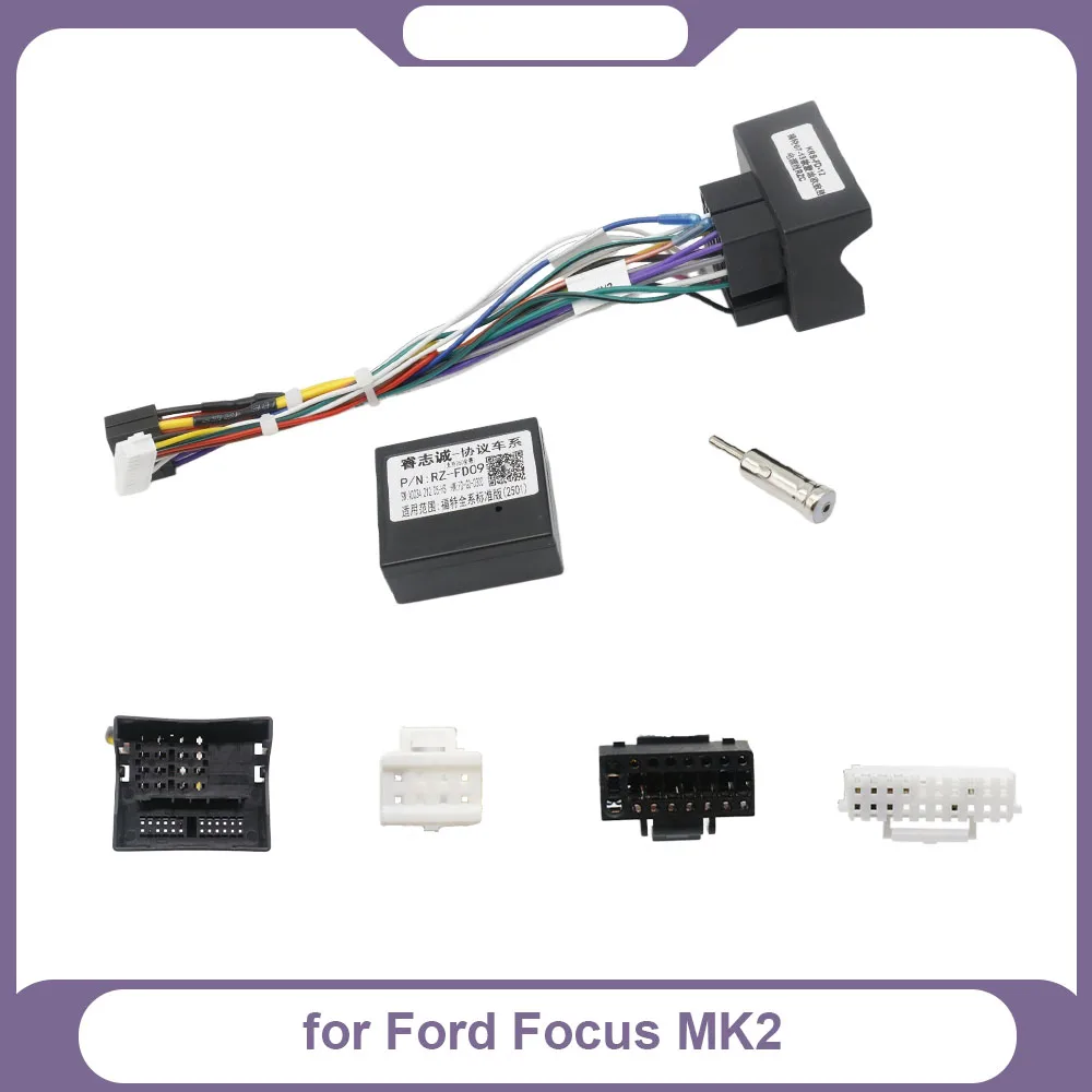 16 Pin to Wiring Harness, CAN Bus Decoder, for Ford Mondeo 07-13 Automotive Cable for Android Radio
