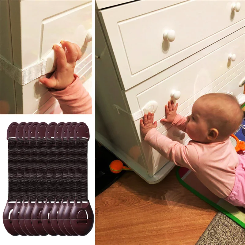 10 adet Bebek Prova Kilidi Yapışkanlı Ev Bebek Koruma Buzdolabı Askısı Çekmece Kilitleri Çocuk Güvenlik Koruyucu Dolap Sürgüleri