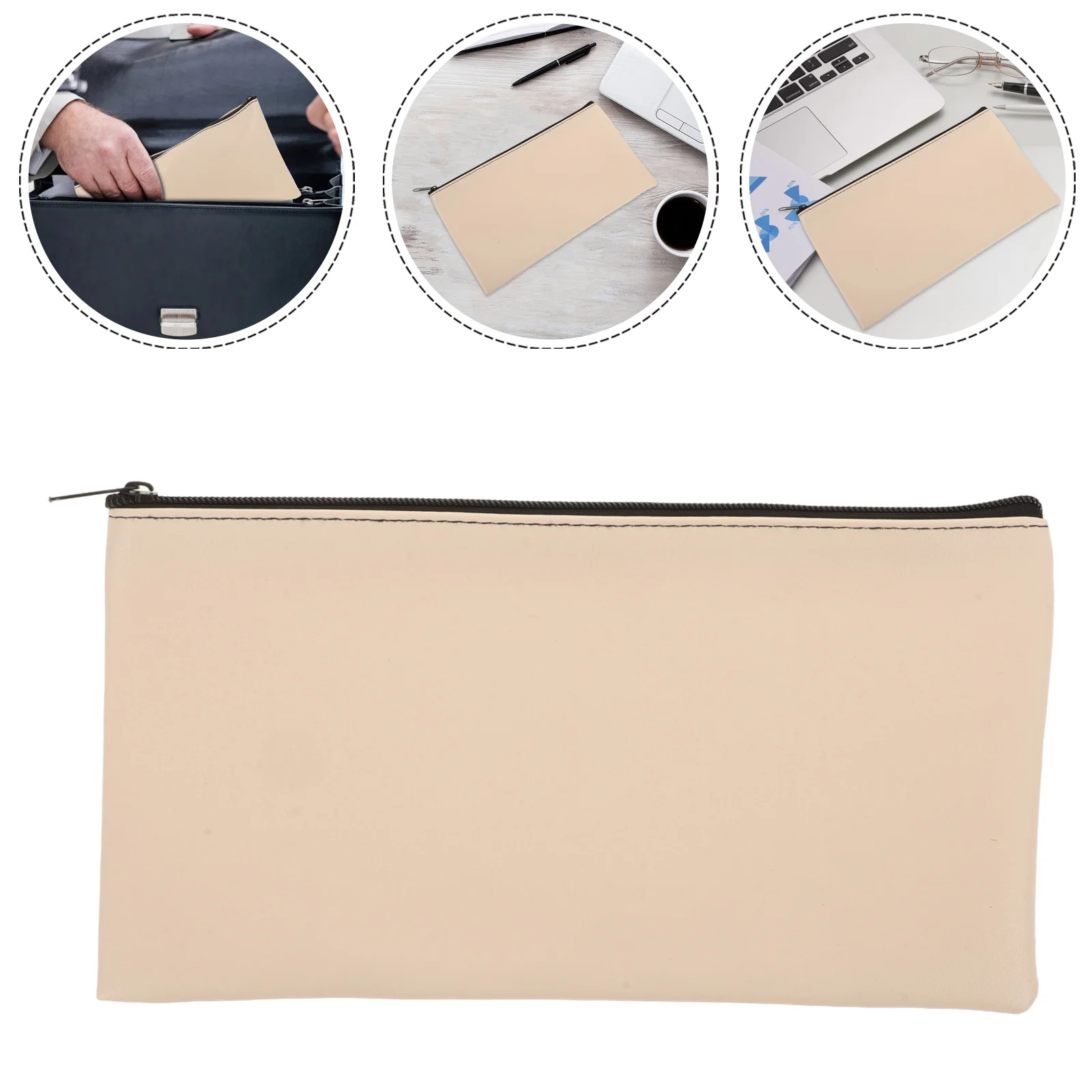 

2pcs Zipper Bill Bags Money Organizer Cash Pouch Receipt Holder Wallet For Files Documents Budgeting Smooth