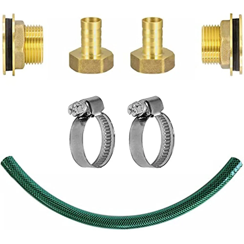 

Connector Durable Water Butt Connector Set Massive Brass Bushing with 3/4 Inch Hose Fittings and 50cm Connection Hose