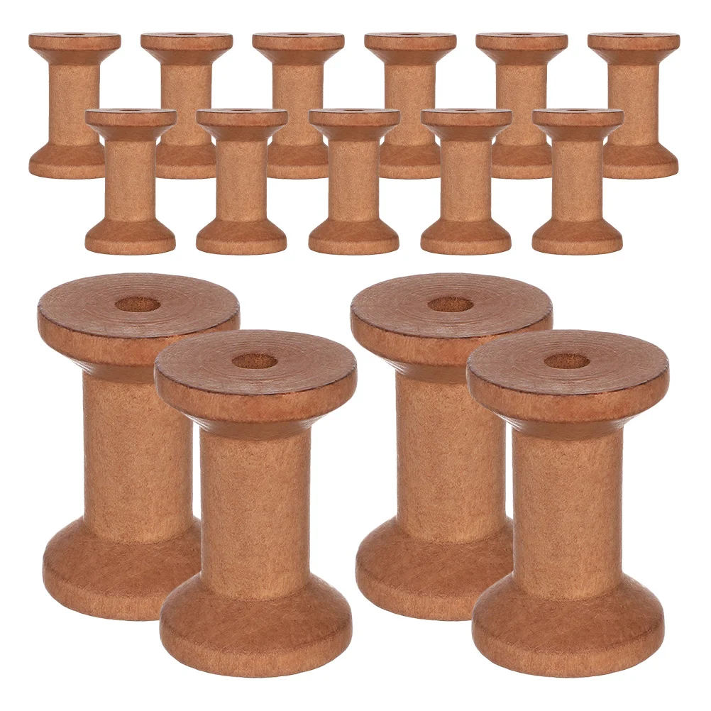 

25Pcs Wooden Spools Vintage Style Natural Wood Empty Thread Bobbins Sewing Embroidery Yarn Holders DIY Craft Wooden Spools
