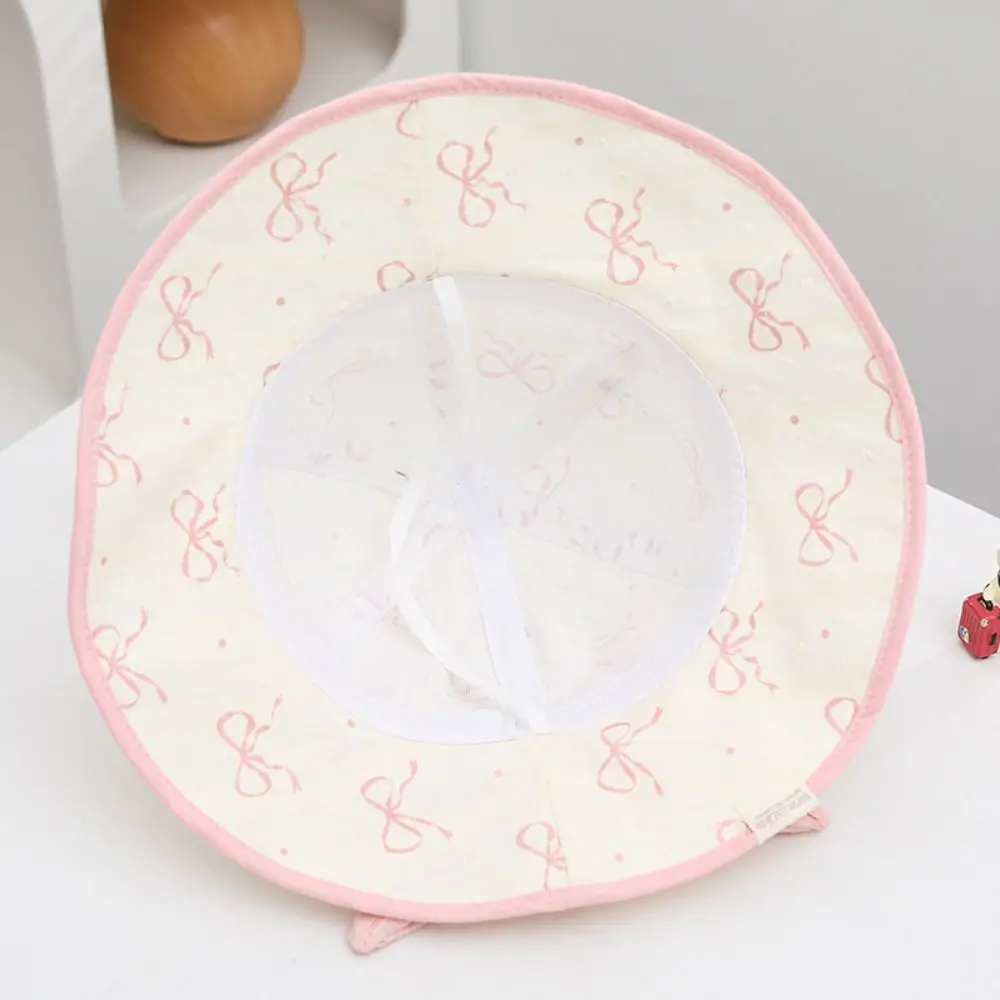 

Модная детская панама в стиле кавайи с бантом, широкими полями, для защиты от солнца и УФ-излучения, пляжная