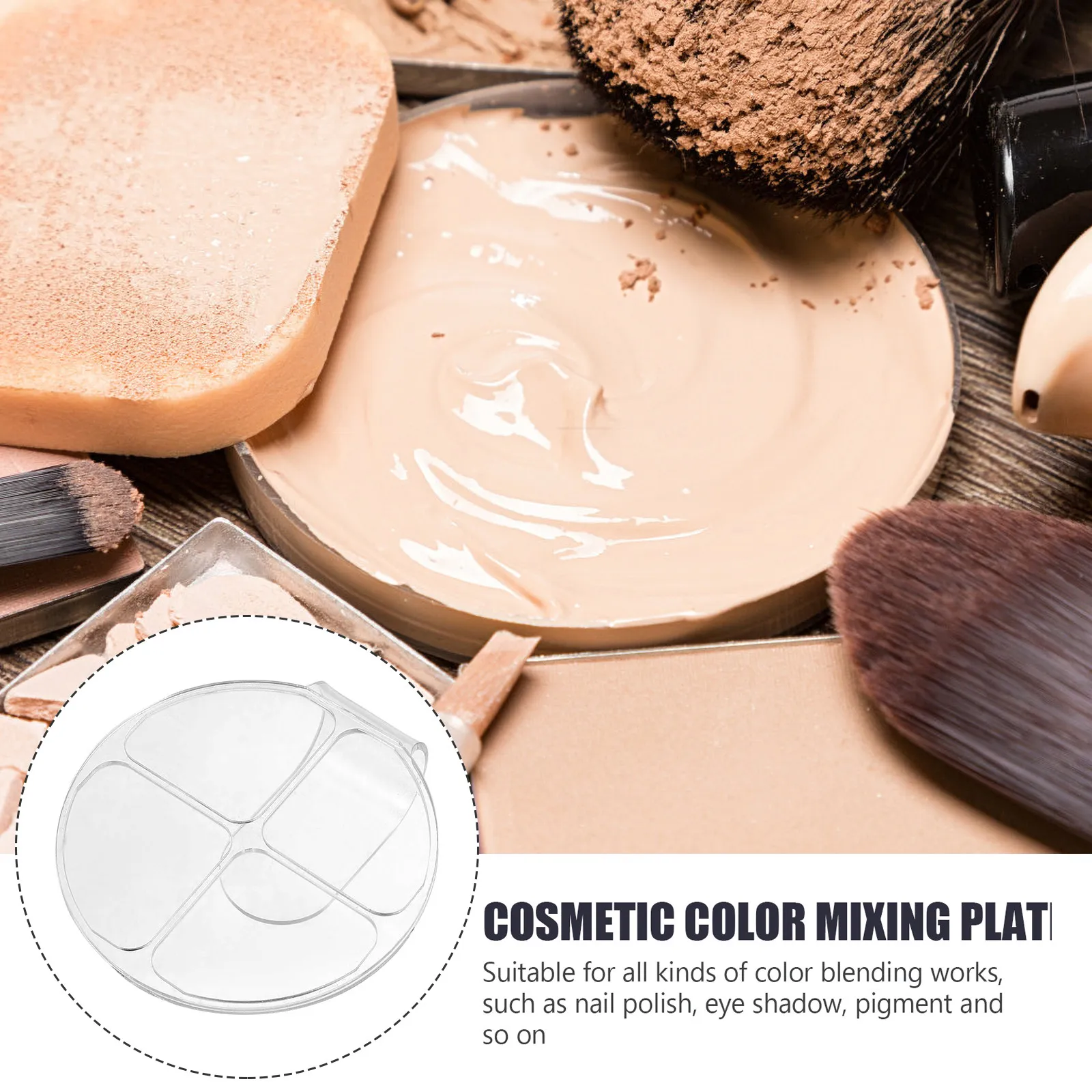 2Pcs Foundation Mixing Palette Acrylic Transparent Makeup Mixing Tray Hand Held Portable for Makeup Artists Beginners Travel