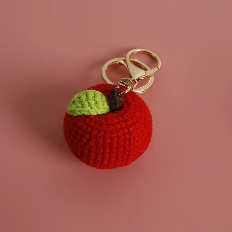 Creative Crochet Keychains Funny Expression Vegetable Doll Keychains Knitting Handmaking Cute Keyrings Bag Pendant Accessories