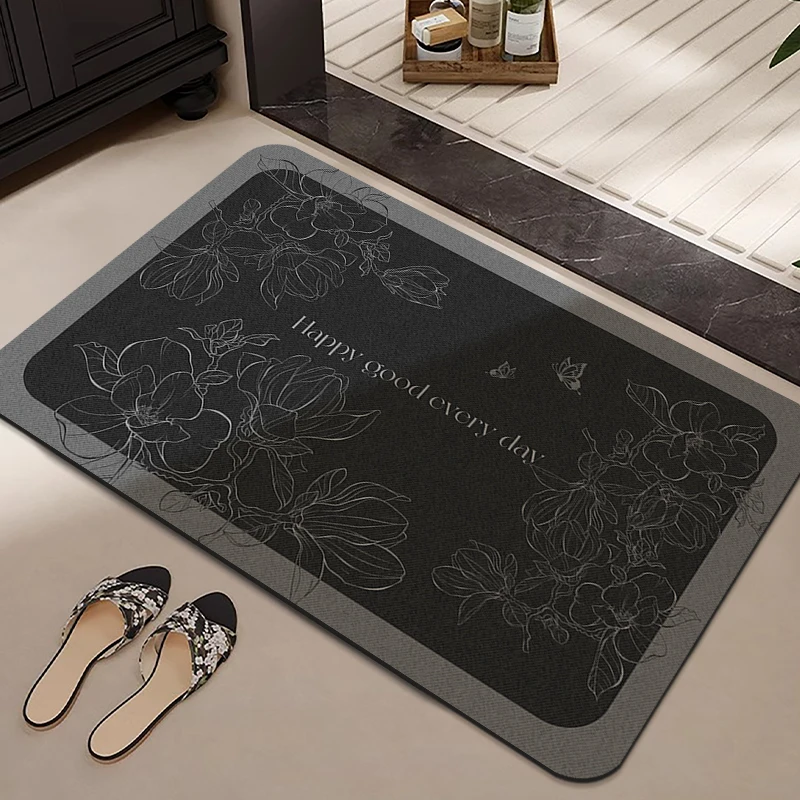 

Нескользящий напольный коврик для ванной комнаты, туалетный коврик из диатомовой грязи, серый впитывающий коврик для унитаза, коврик для ног, ковер