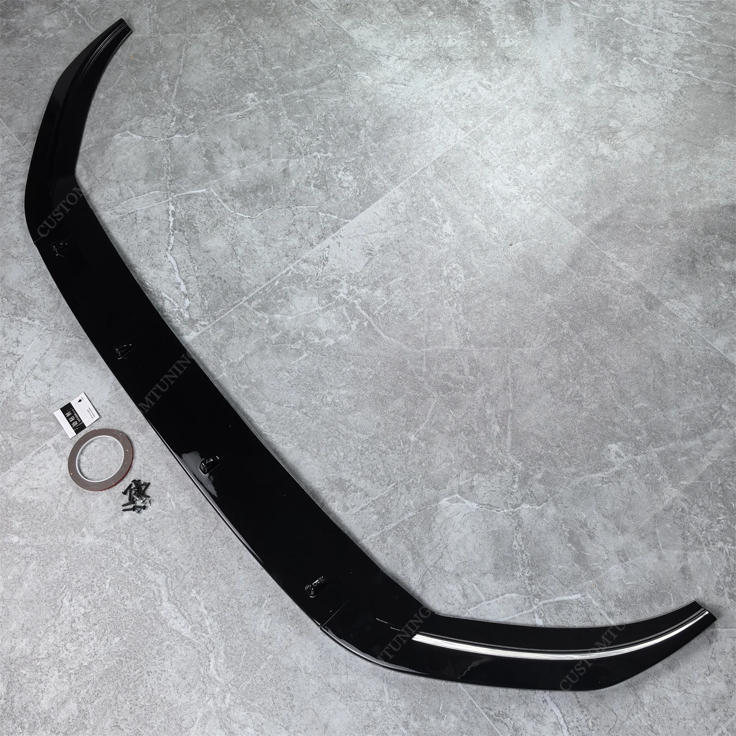 Gloss Black ABS CS Style Front Bumper Lip Spoiler Splitter For VW Polo 8 AW TSI TGI GTI R-line 2021-2024 Lci Bodykits Tuning