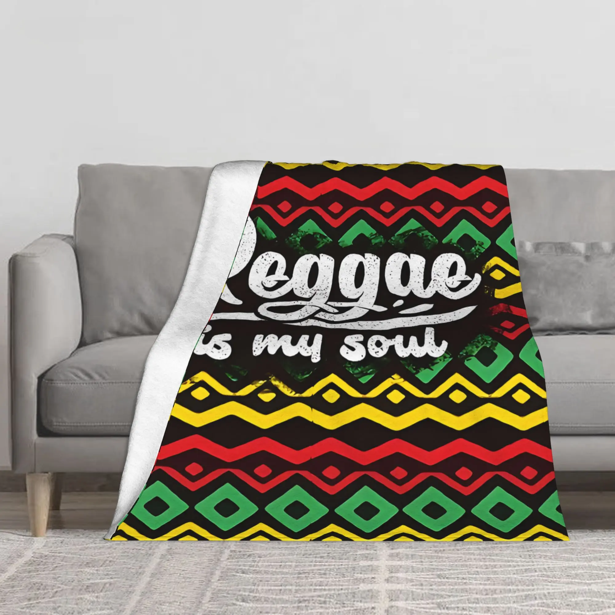 1PC Reggae Is My Soul Pattern Winter Blankets for Adults Bedding Home Interior Sofa Knee
