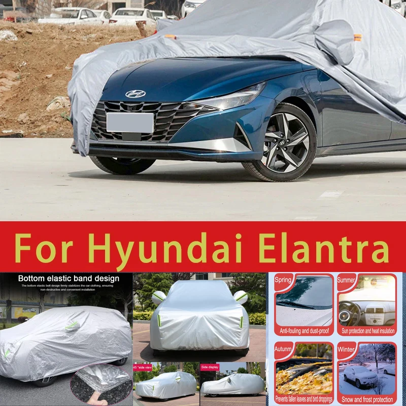 

For Hyundai Elantra Outdoor Protection Full Car Covers Snow Cover Sunshade Waterproof Dustproof Exterior Car accessories