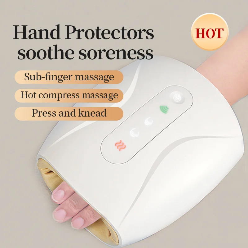 Electric Smart Hand Massager Device Heat Cordless Palm Finger Massage Machine for Arthritis Finger Numbness Pain Relieve