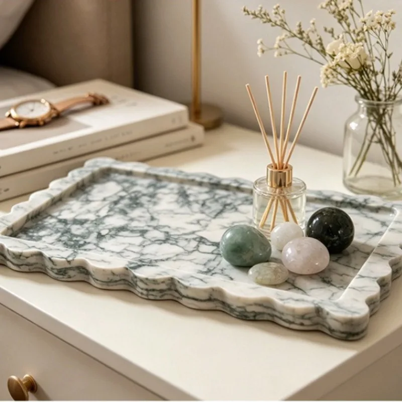 Marble Luxury Trays Entrance Vanity Liquid Bottle Wholesale Storage Trays Organization Durable Home Decor Tabletts ZY40TP