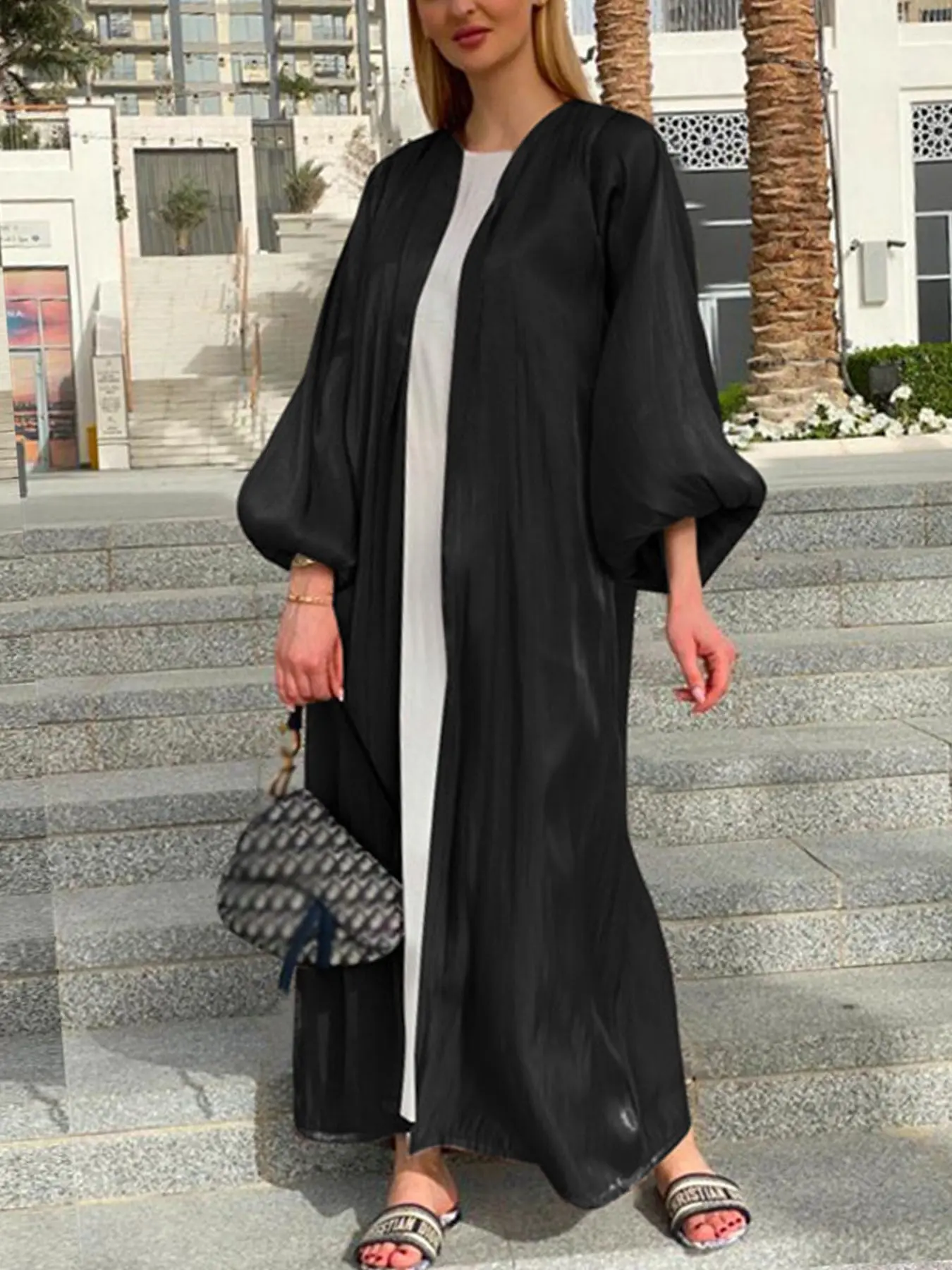 Robe Cardigan Abaya Long Dress Shiny Fashion Party Evening Women Muslim Moroccan Kaftan Jalabiya Islam Women\'s Clothes