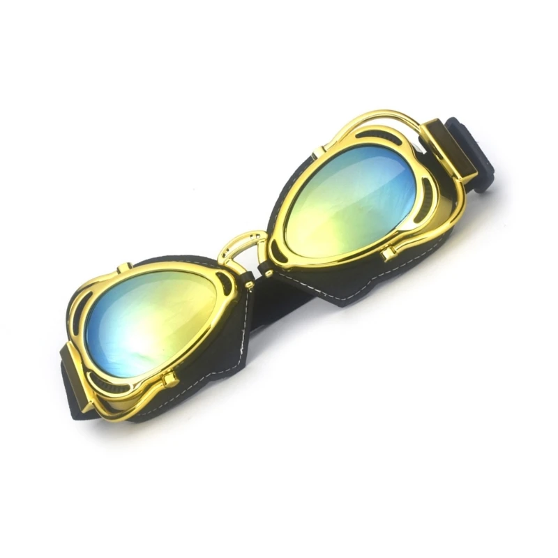 A70F Retro Riding Eye Wear Motorcycle Glasses Pilot Style Scooter Goggles Adjustable Glasses Outdoor Windproof Goggles