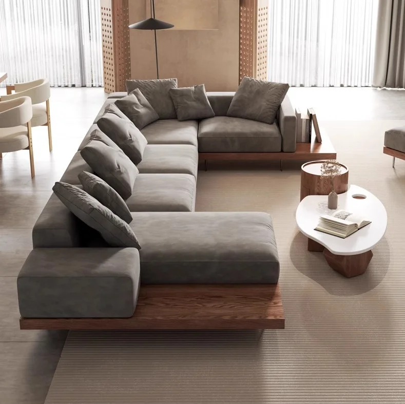 

#High-Quaility Solid Wood Sofa Chair Light Luxury Boutique Hotel Combination Sofa for Living Room