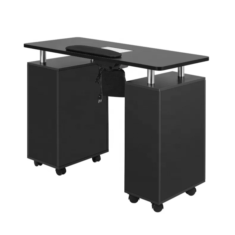 Manicure Table Nail Desk with Drawers and Wheels Salon Beauty Wooden Technician Workstation Nail Art Equipment for Nail Tech
