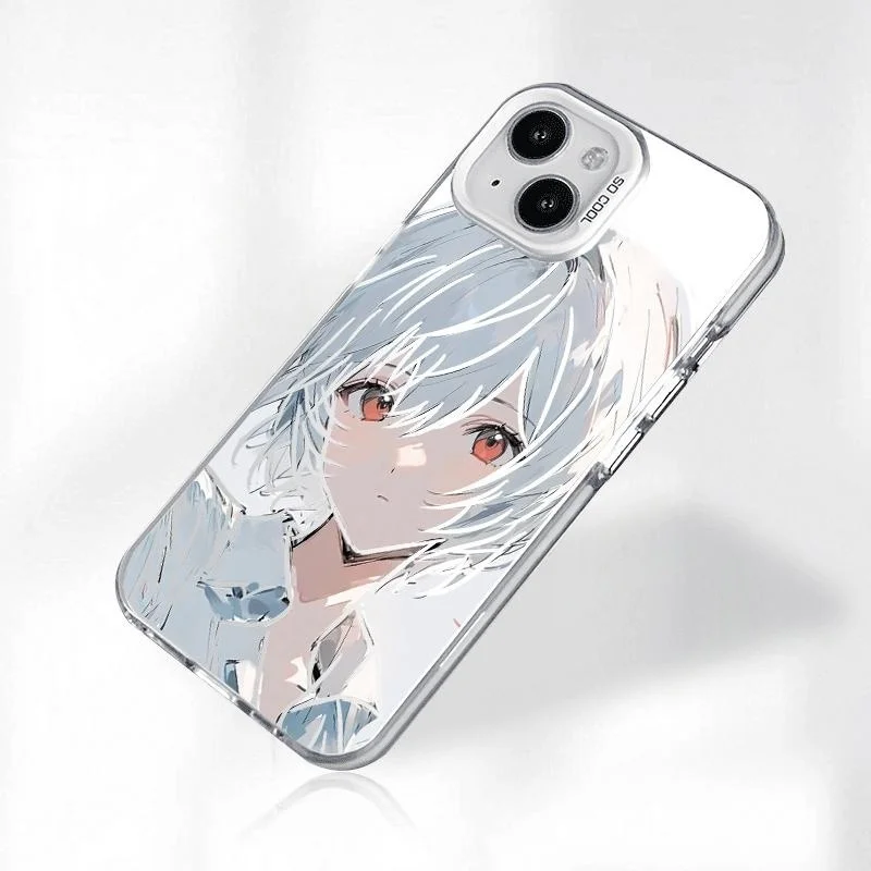 اليابان أنيمي Ayanami Rei جراب هاتف آيفون 17 16 15 14 13 12 11 برو ماكس زائد الهواء البسيطة 17promax لطيف الكرتون فتاة الغطاء الخلفي