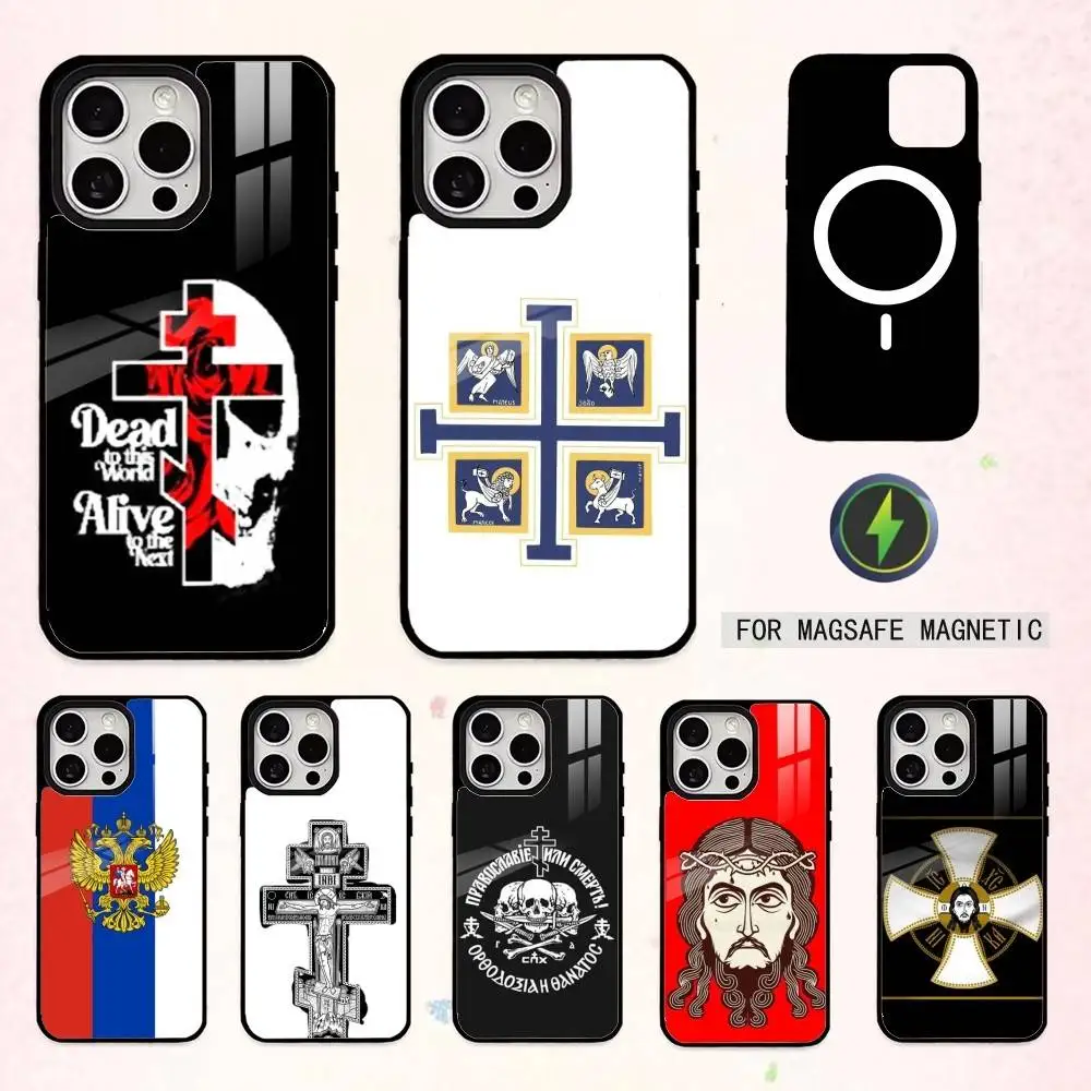 

Russia J-Jesus F-Flag C-Christ Phone Case For iPhone17,16,15,14,13,12,11 Plus,Pro Max Magnetic For Magsafe Wireless Charging