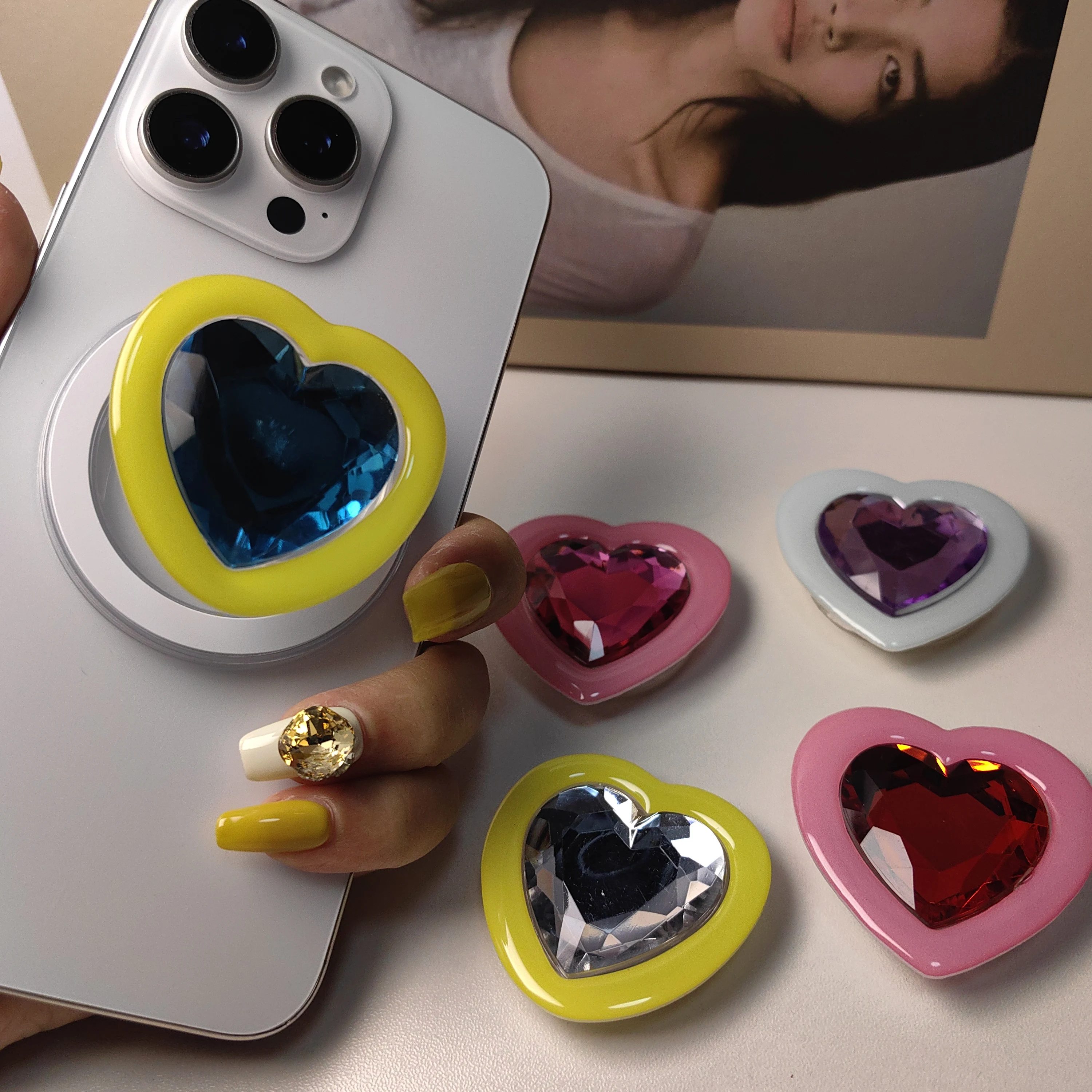 

Корейский милый блестящий держатель для телефона «Любовь», поддержка Griptok для iPhone, чехлы Samsung, ручка, кронштейн для гнезда Tok, подарок для девочки