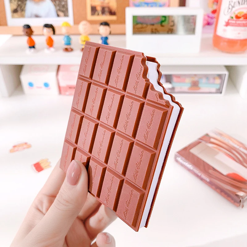 80 sheets Creative Chocolate Shape Sticky Notes Notebooks Memo Pads Kawaii Mini Blank Notepad Child School Supplies Cute Things