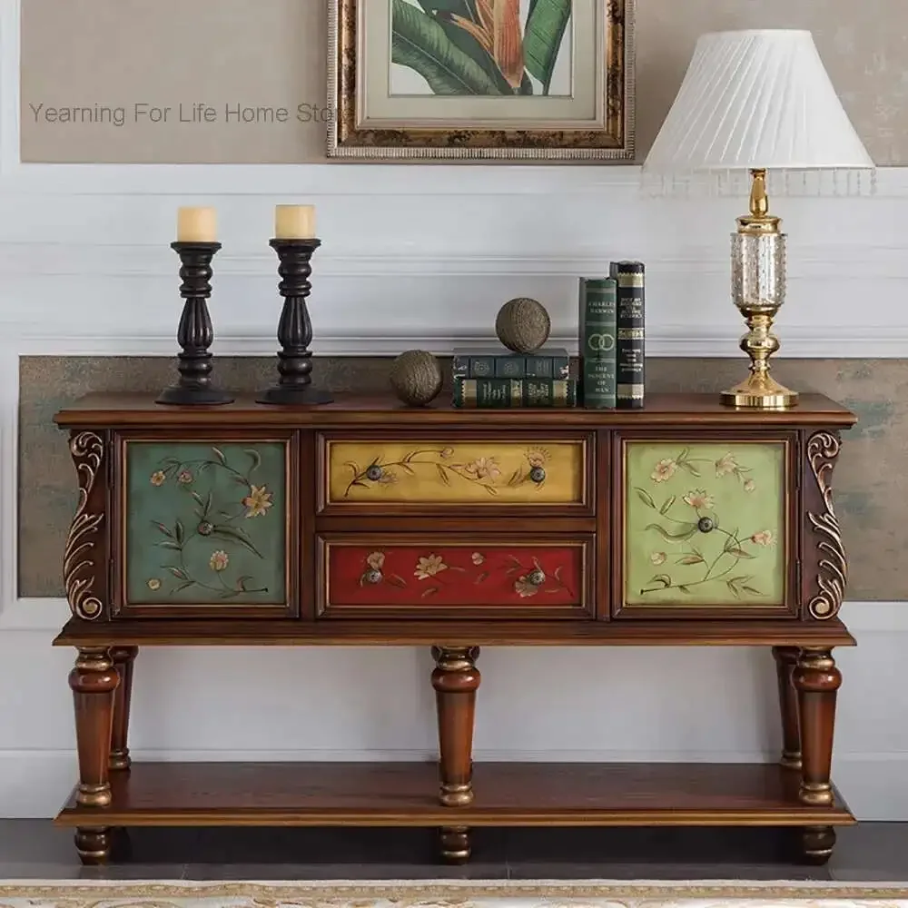 

Vintage Classic Console Table Design Aesthetic Storage Elegant Console Table Trendy Luxurytisch Wohnzimer Living Room Furniture