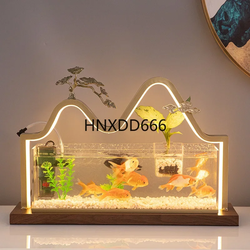 Creative acrylic fish tank self-circulating water flow ornament