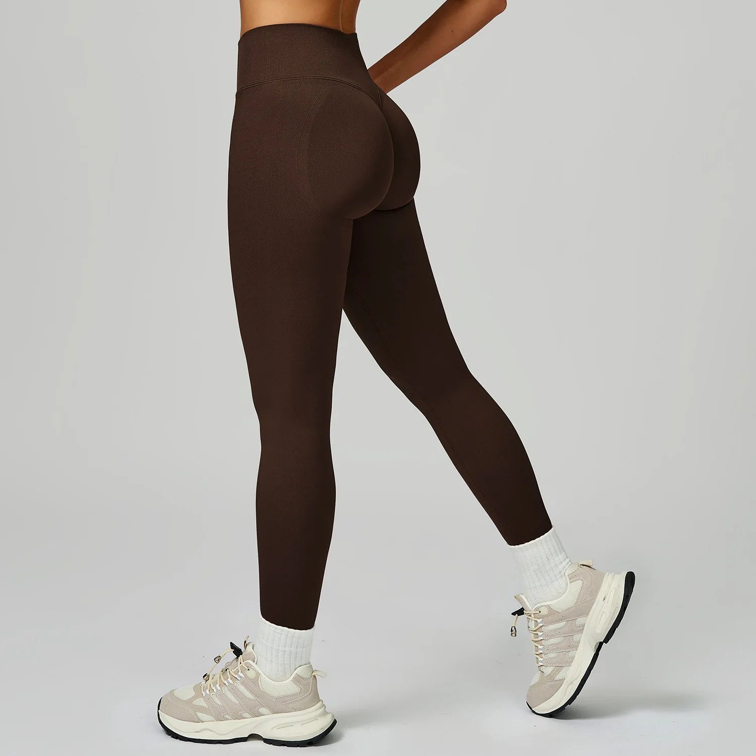 High Waist Women's Seamless Yoga Pants Solid Color White Bordered Workout Sports Leggings Hip Lifting Gym Exercise Running Pants