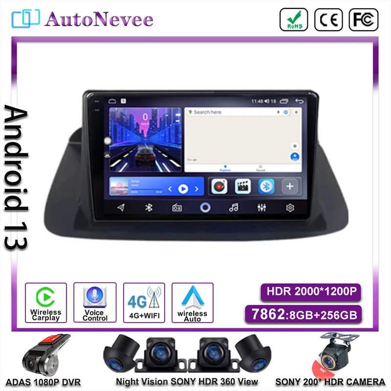 

NO 2DIN Screen Android13 Carplay For Honda Accord 8 Spirior 2008-2013 Auto Radio Stereo Multimedia Car Player GPS Navigation DVD