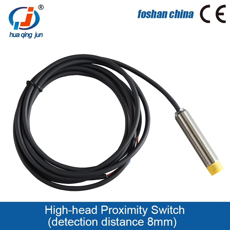 Huaqingjun NO Circular Proximity Switch Detection Distance 8mm Inductive Sensor for PLC