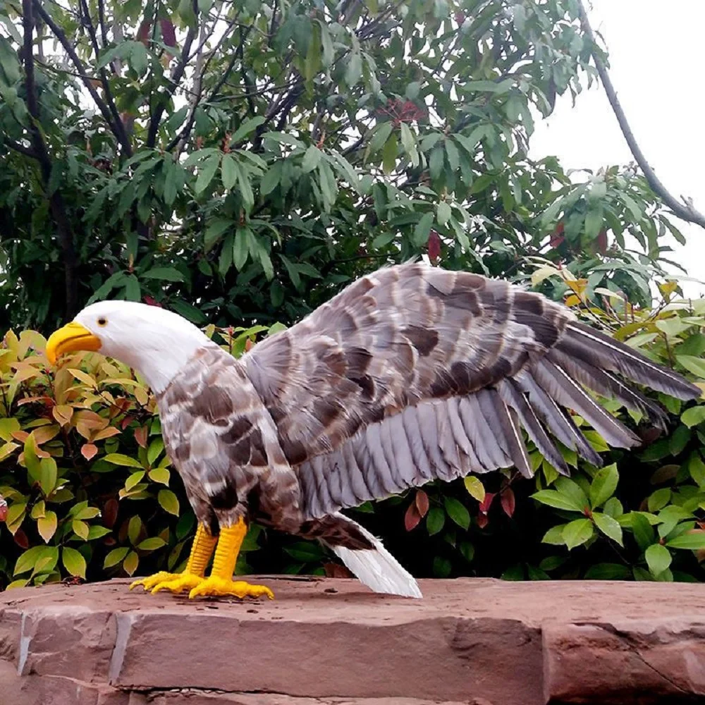 big simulation wings eagle model foam&feather gray eagle garden decoration gift about 45x80cm xf2961