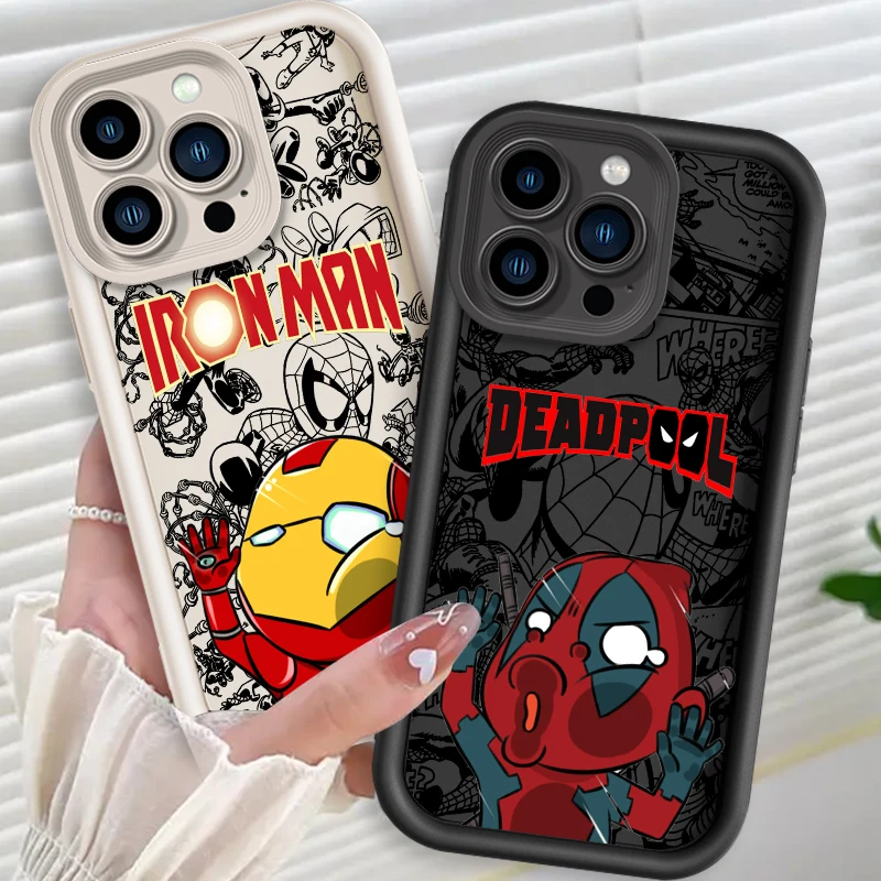 

Deadpool Spider Man Cute Eye Ladder For Apple iPhone 15 14 13 12 11 XS XR X Pro Max Plus Cover Phone Case