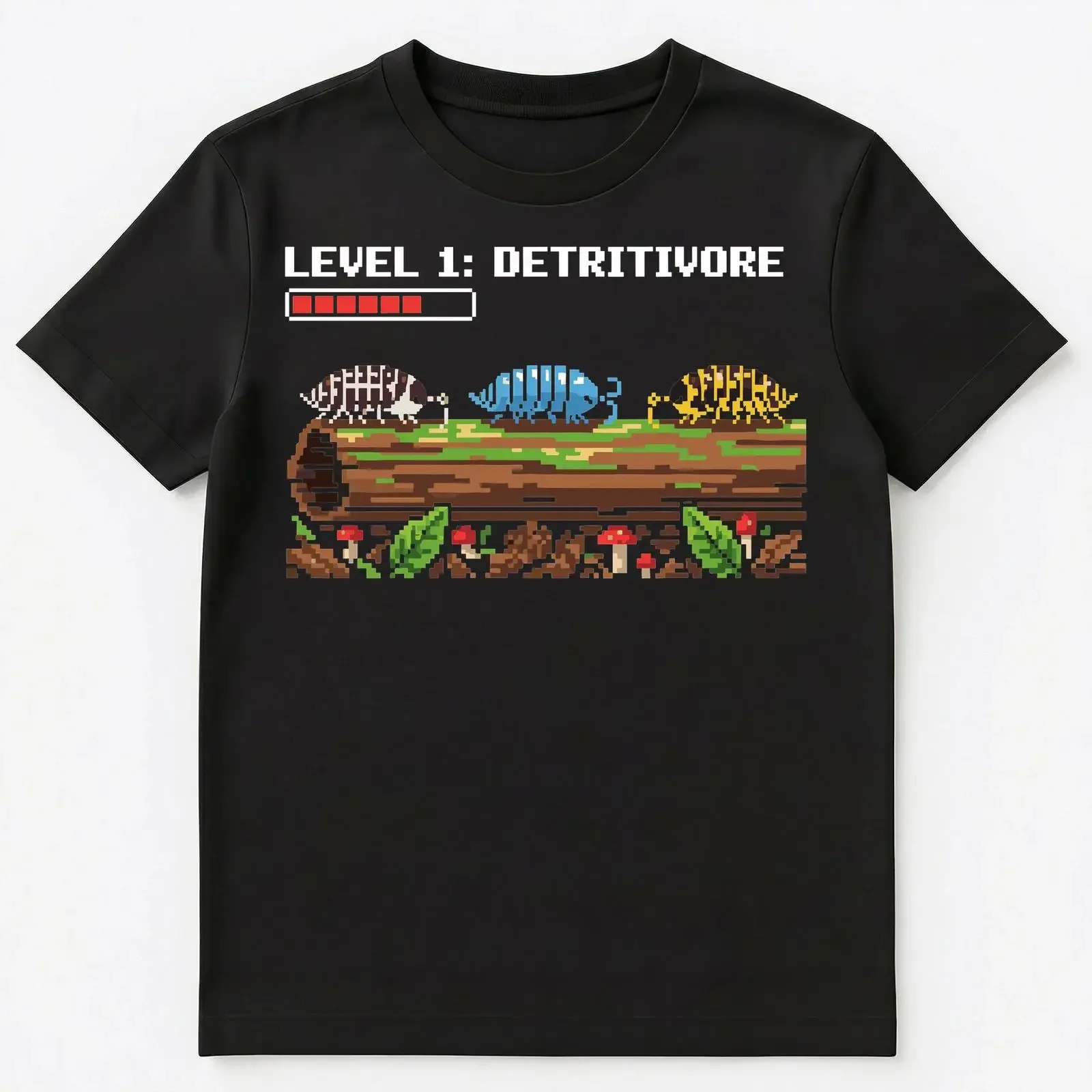 Isopod Enthusiast Detritivore Game Level Science T Shirt vintage Washed Top For Everyday Wear Slightly homme Casual Unisex