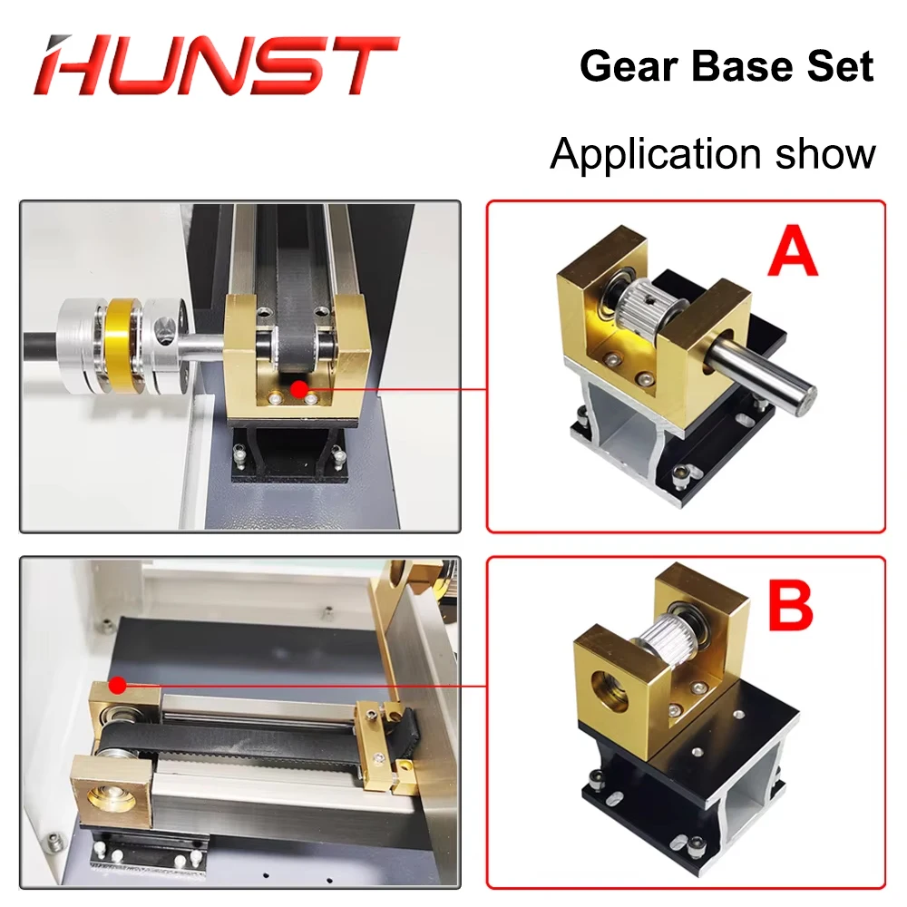 Juego de base de engranajes de piezas de máquina HUNST para máquina de grabado y corte láser Co2