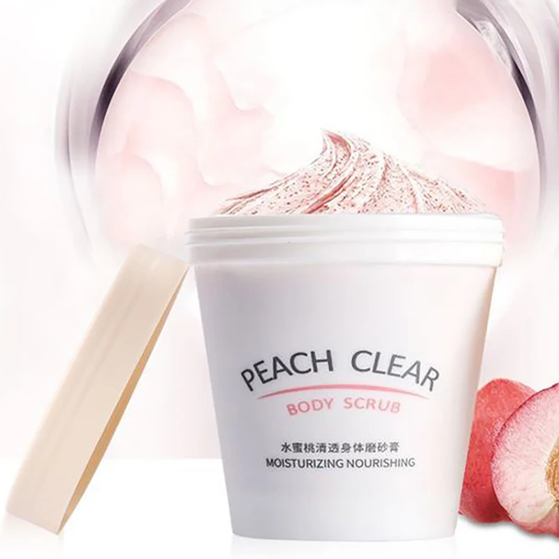 1Pc Peach Natural Whitening Body Scrub Beauty Dead Skin Remover Exfoliating Gel Scrub Cream Women Shower Bath Moisturizing Skin