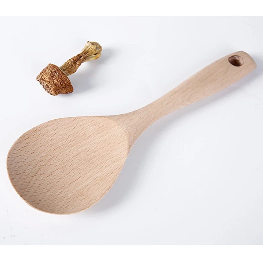 Wooden Rice Scoop Ladle Nonstick Spoon Flatware Tableware for Dessert Shop Kitchen and Bar