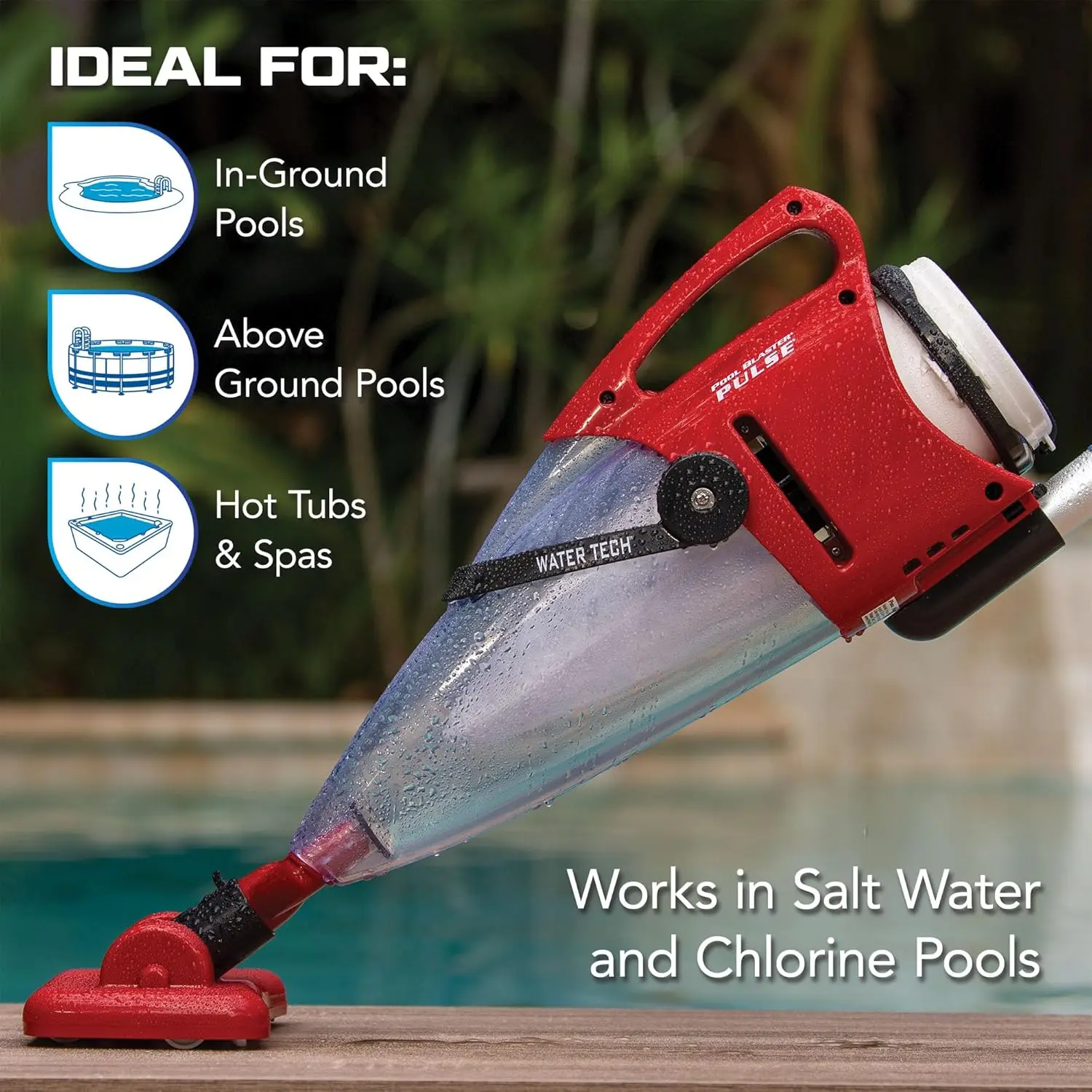 Pulse Cordless Pool Vacuum - XL Debris Capacity, up to 45 Min Run Time, Fast Hoseless Swimming Pool Cleaner for Ing