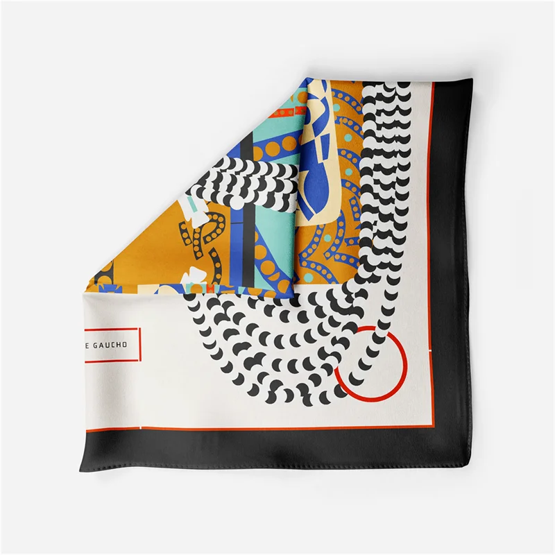 53 سنتيمتر ماركة الأوشحة الحريرية اللون الحصان 100% وشاح حريري النساء شالات الفاخرة تصميم الحجاب وشاح موضة أوشحة مربعة منديل #5