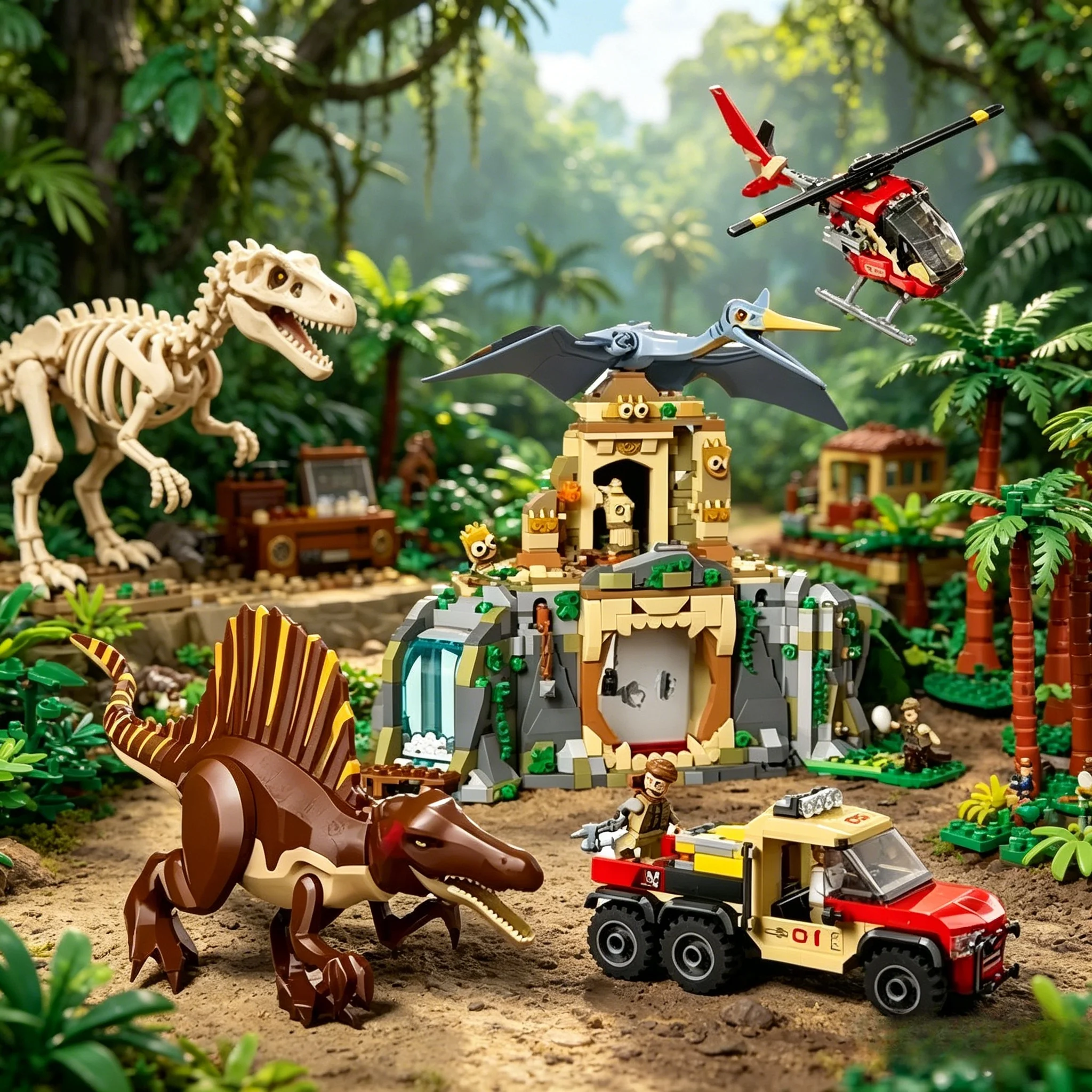 spinosaurus-and-quetzalcoatlus-air-mission-compatible-moc-sets-dinosaur-series-children's-world-park-toys-gifts-76976
