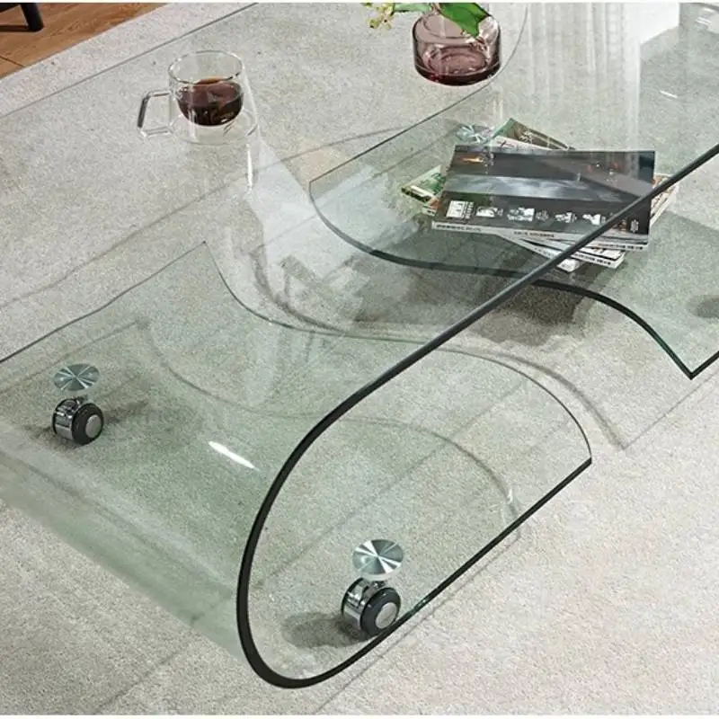 طاولات القهوة السوداء الاسكندنافية الاكريليك عالية الجودة الضيقة مصمم طاولات القهوة ديكور الحديثة ميسا دي سنترو سالا أثاث المنزل #5