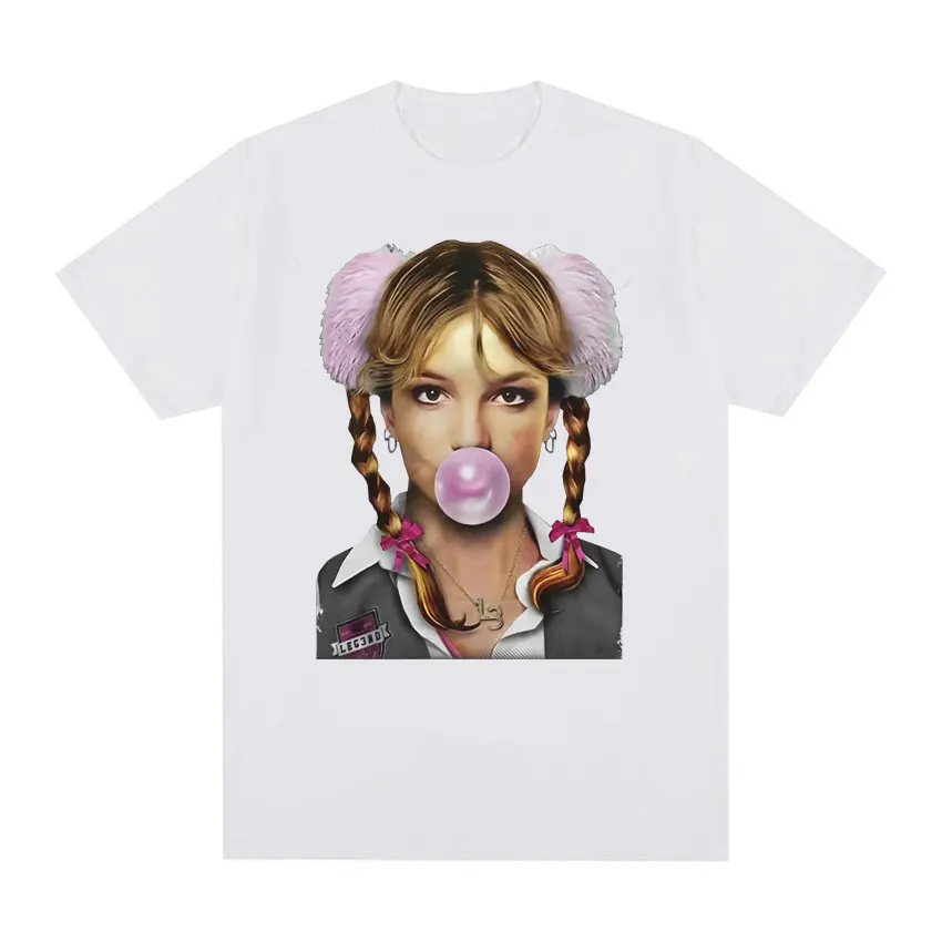 Singer Britney Spears Bubblegum Graphic T Shirt Men High Quality Vintage T Shirts O-Neck Oversized T-shirt Tops Streetwear