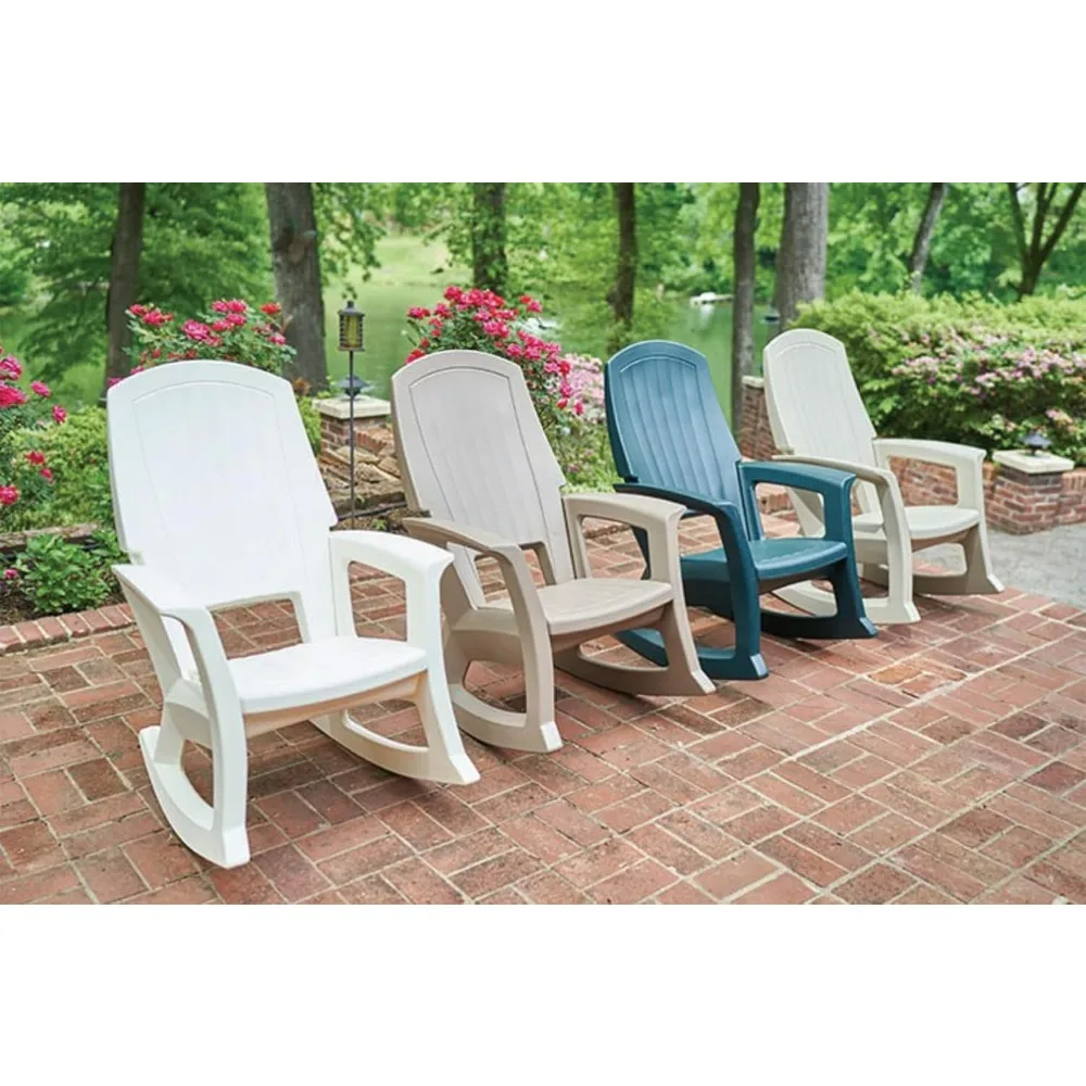 

Rockaway сверхмощное уличное кресло-качалка с песчаным загаром, всепогодное пластиковое удобное садовое крыльцо-качалка для домашнего декора