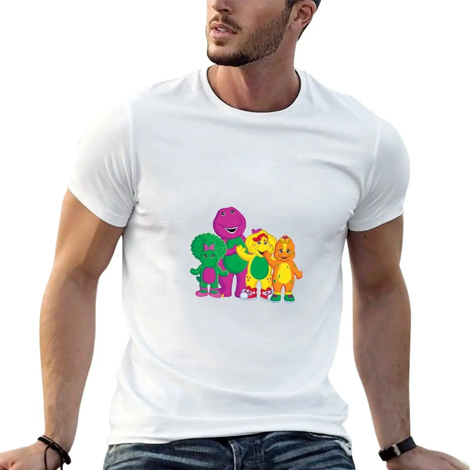 

t shirts man t graphic and cotton dinosaur 100% friends designer T-Shirt shirt the man barney shirt t