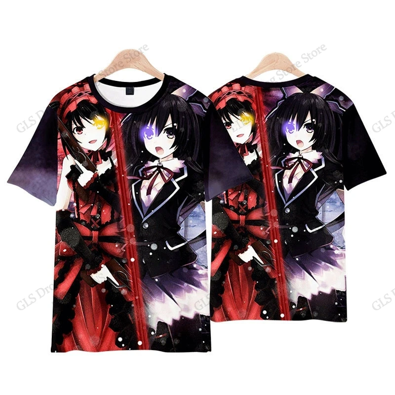 

New Anime DATE A LIVE Tokisaki Kurumi 3d Print T-shirt Men Women Fashion Street Short Sleeve Tops Tees Kids Clothing High School