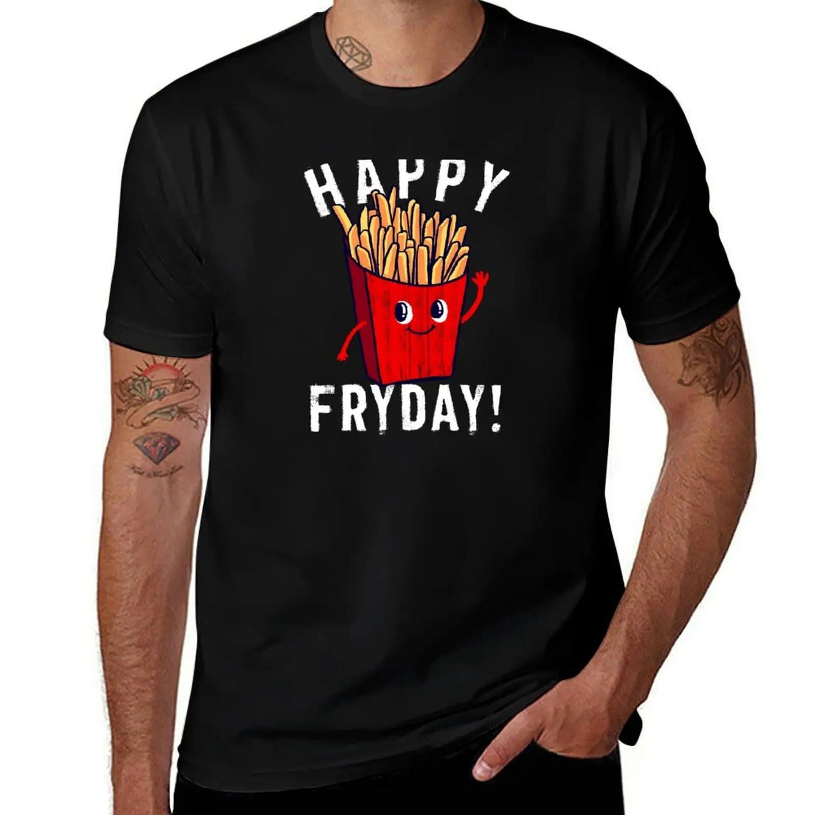 

HAPPY FRYDAY T-Shirt plain oversized graphic tee sweat shirts, men