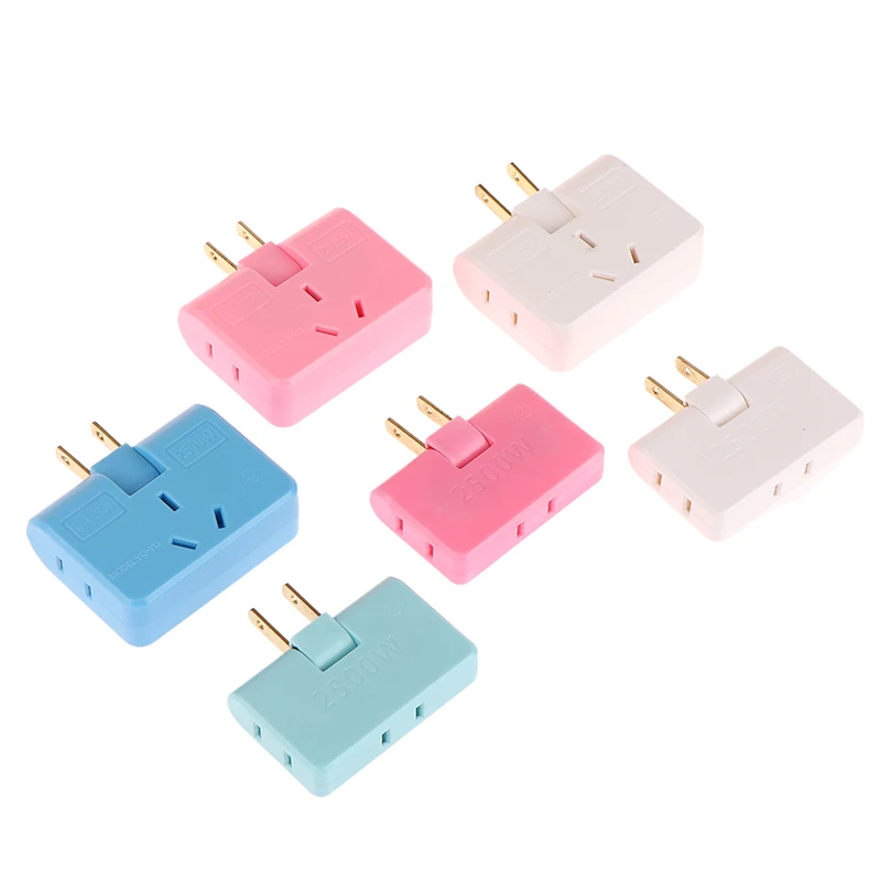 3 In 1 Extension US Plug Electrical Adapter 180 Degree Rotation Socket Converter 2500W Mobile Phone Charging Converter Socket