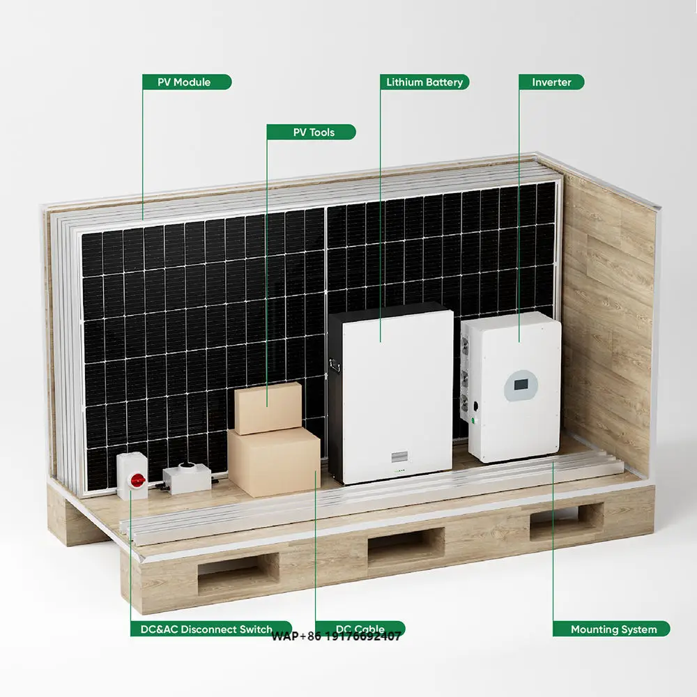 10kw Inverter Lighting All in One Photovoltaic with Kit Panels off Grid Farm Grid Home Use Set Solar Power Energy-storage System
