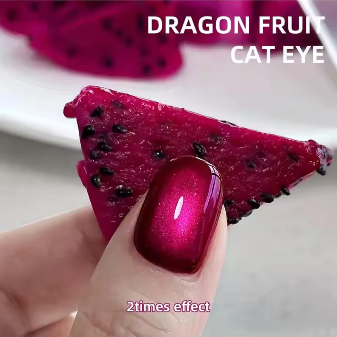 MIANEL 10ML 2026 Spring Summer Trendy Red Cat Eye Gel Nail Polish, Red Glass Bead Nail Polish, Red Nail Art Supplies