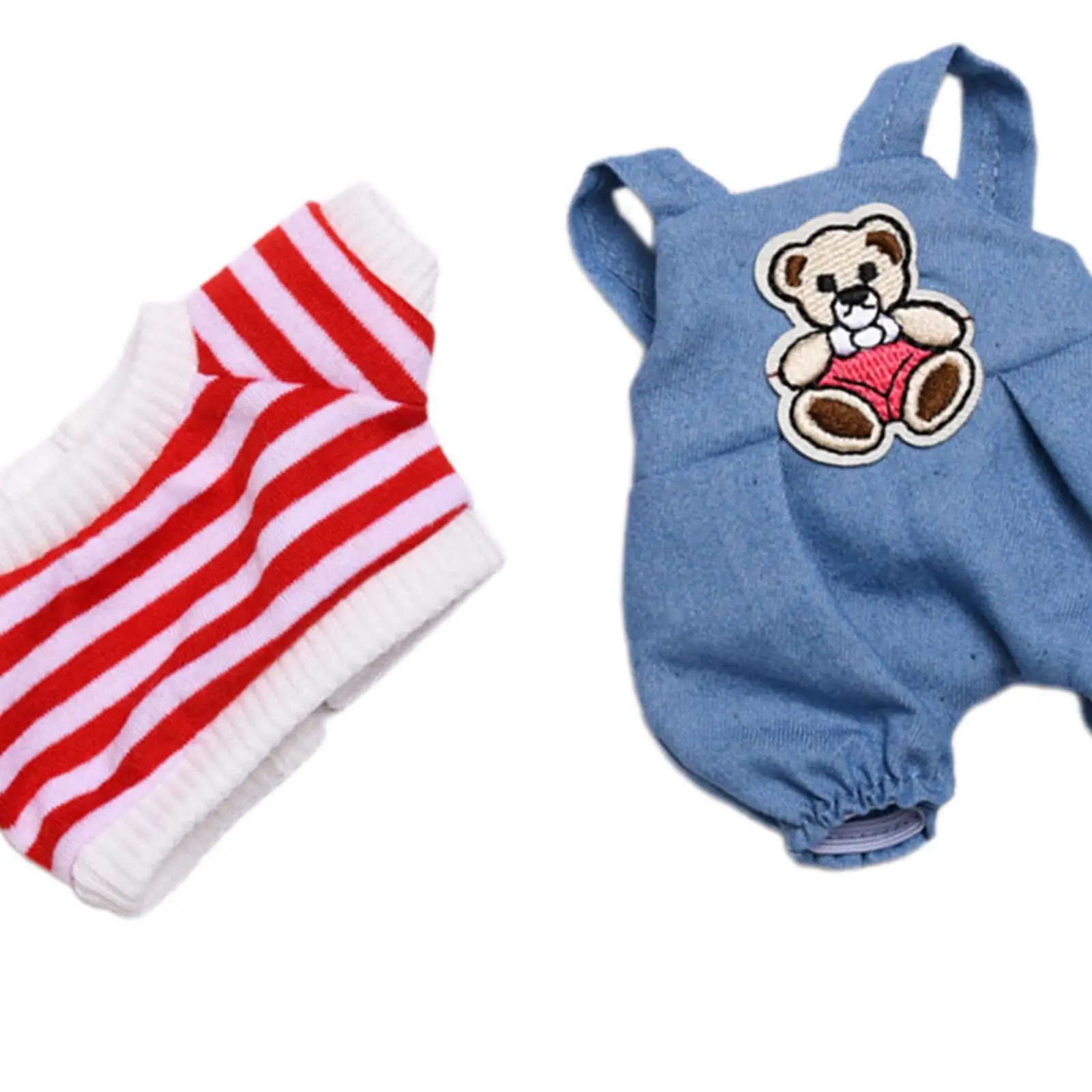 Disfraz de pantalones con tirantes para muñecas, ropa hecha a mano, fácil de poner y quitar, 17cm, regalos para niños